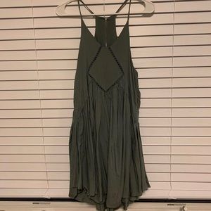 Army green flowy dress